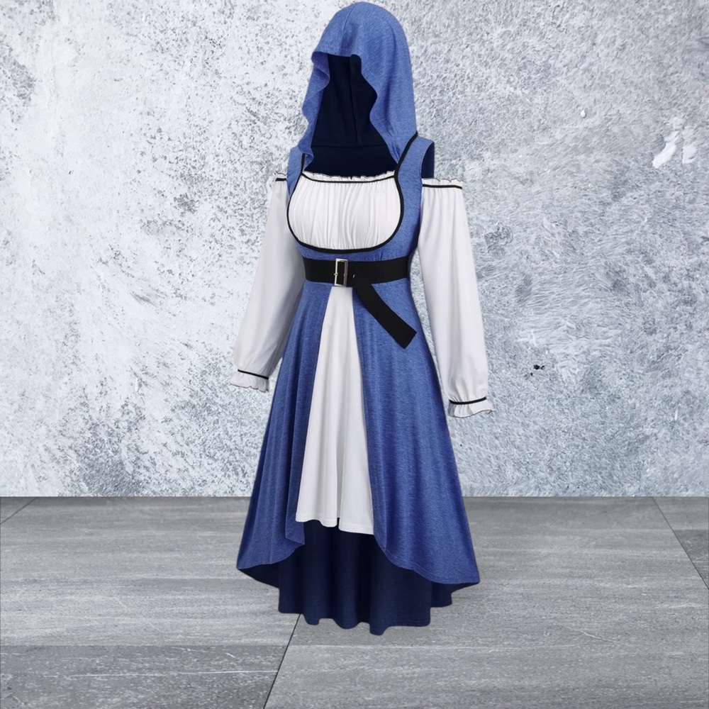 Blue and White Renaissance Dress